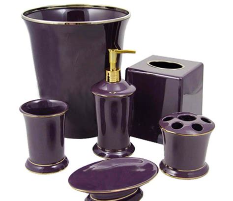Dark Purple Bathroom Accessories Rispa