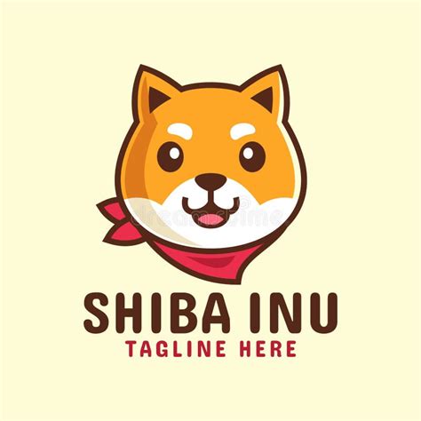 Japanese Dog Shiba Inu Logo Design Template Stock Vector Illustration
