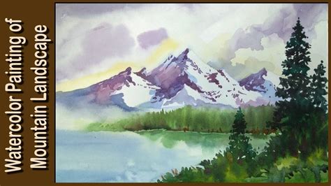 Watercolor Painting Watercolor Tutorial Of Simple Mountain And Lake