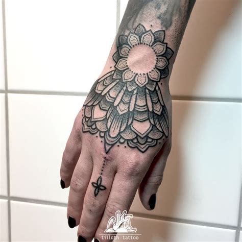 Geometric Dotwork Hand Tattoo By Tilldth Tattoo Hand Tattoos Tattoos