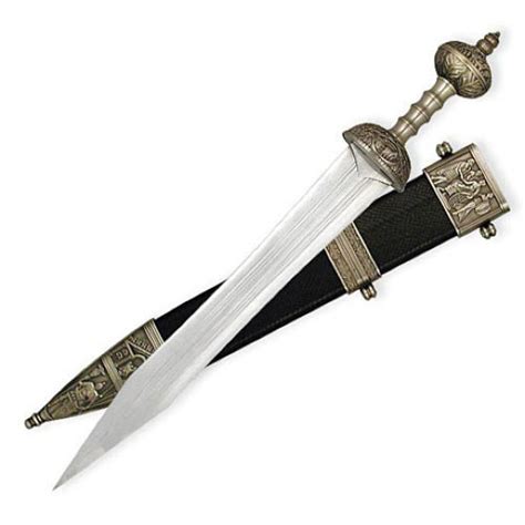 Intricate Roman Gladius Sword W Leather Wrapped Scabbard True Swords