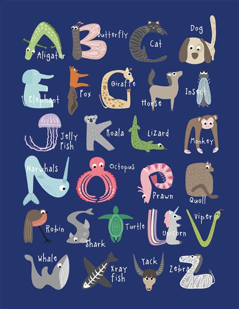 Printable Animal Alphabet Letters