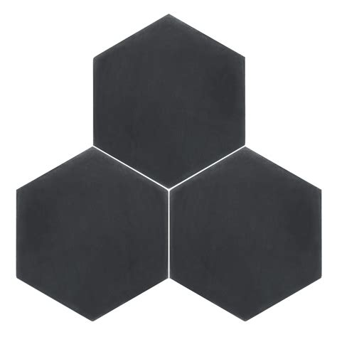 Solid Black Hexagon: Hexagon Tile, Cement Tile | Riad Tile
