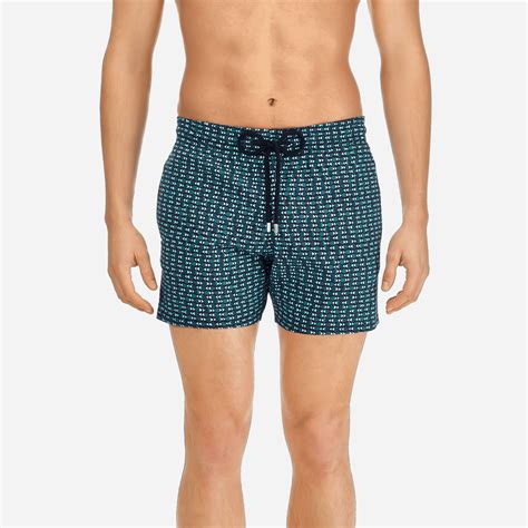 Vilebrequin Men Modernist Fish Short And Fitted Stretch Swimwear