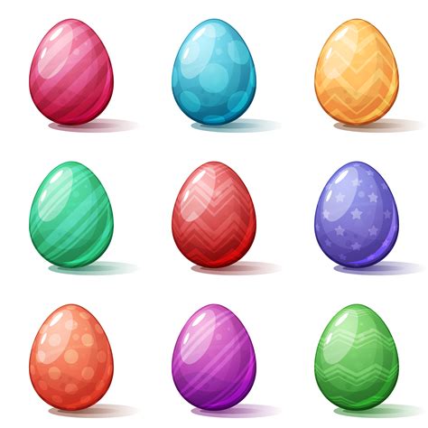 Happy Easter Cartoon Set Egg Icon 485269 Vector Art At Vecteezy
