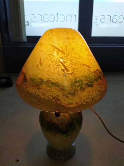 Lot 1037 A Monart Glass Mushroom Lamp