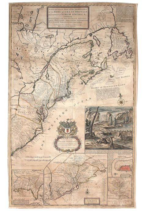 a new and exact map of the dominions of the king of great britain on ye continent of north