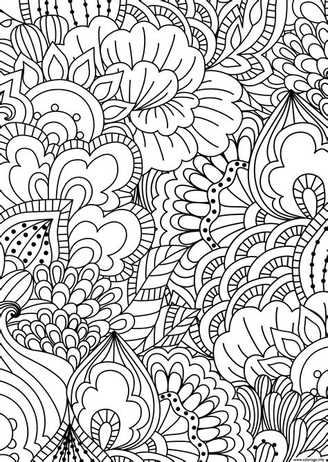 Coloriage Fleurs Adulte Pattern Zentangle Dessin Adulte à Imprimer