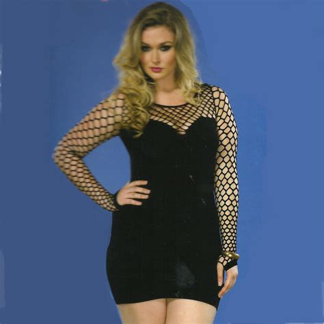 Mini Dress With Diamond Net Sleeves Shop Wildside