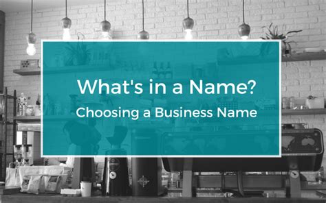 Whats In A Name Tips For Choosing A Business Name City