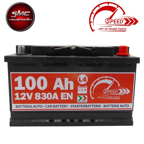 Batteria Auto Speed 100ah L4 830a 12v 315x175x190 Ricambi Auto Smc