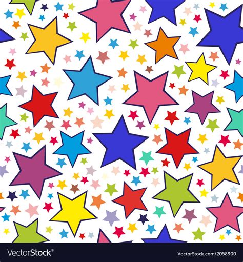 Colorful Stars Seamless Pattern Royalty Free Vector Image