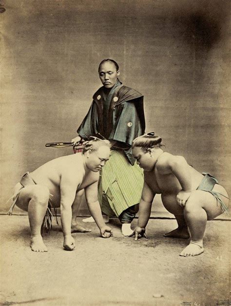 Sumo Wrestlers Photographer Felice Beato Colorist Kusakabe Kimbei