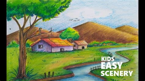 Easy Scenery Drawing For Kids at GetDrawings | Free download Drawing idea for drawing competition.