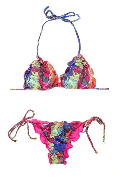 Two Piece Swimwear Triangle Bikini With Parrot Print Arara Luli