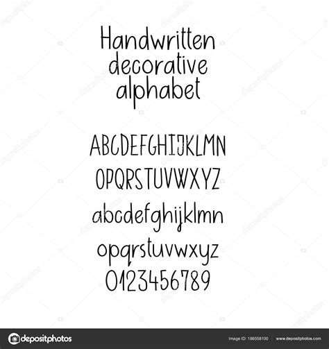 Decorative Hand Drawn Alphabet Handwritten Brush Font Modern Abc