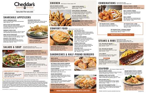 Menu - Clearwater FL's Cheddar's Scratch Kitchen | Sirved
