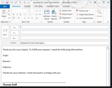 Creating Templates For Common Outlook Emails One Minute Office Magic