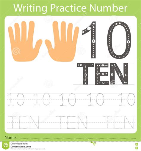 Get a basic sense of how they are written and pronounced in russian. Worksheet Writing Practice Number Ten Stock Vector ...