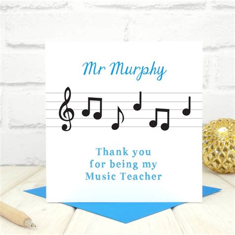 Thank You Music Teacher Personalised Card By Chi Chi Moi