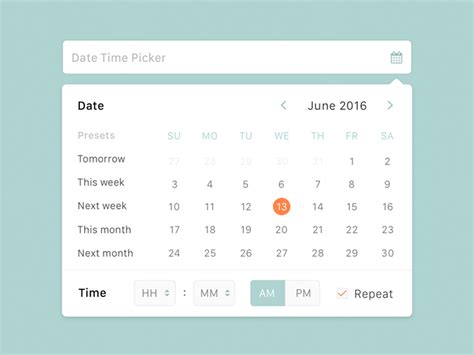 Date Time Picker Ui By Younes Hadry On Dribbble