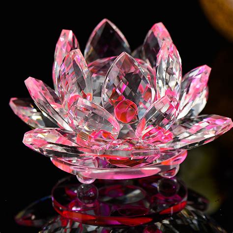 Pink Crystal Lotus Flower For Home Decoration China Crystal Lotus