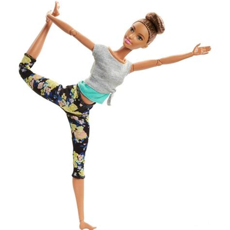 Barbie Made To Move Yoga Doll Floral Blue Sales