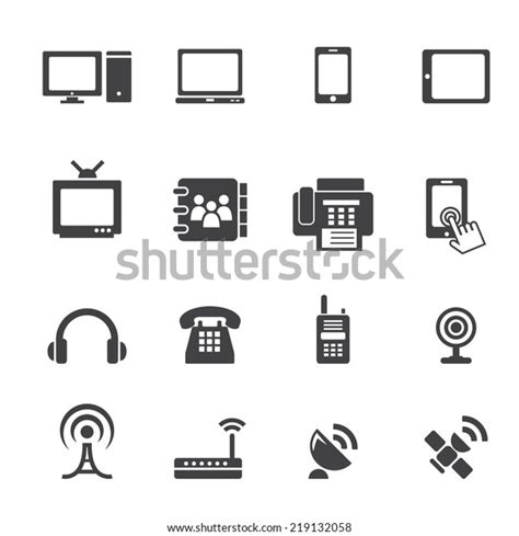 Communication Device Icons Stock Vector Royalty Free 219132058