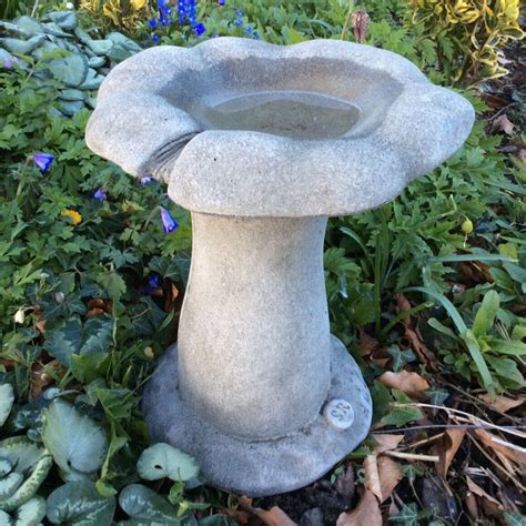 Stone Garden Mushroom Bird Bath Toadstool Feeder Ferney Heyes Garden