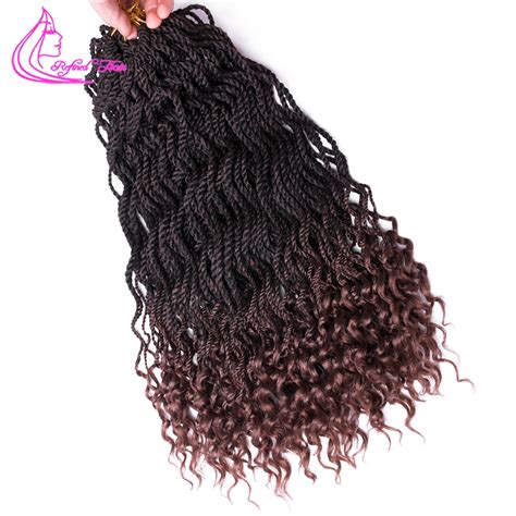 Refined Ombre Crochet Hair Curly Senegalese Twist 18 24 Synthetic