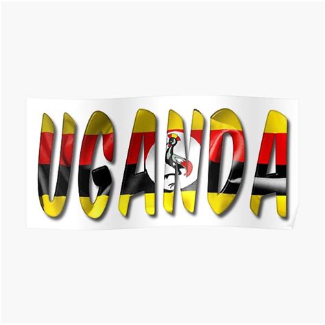 Uganda Word With Flag Texture Poster For Sale By Markuk97 Redbubble
