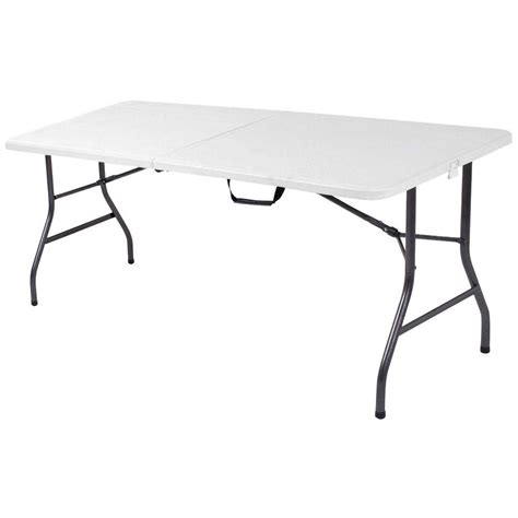 Cosco 6 Ft White Speckle Center Fold Table 14678wsp1 The Home Depot