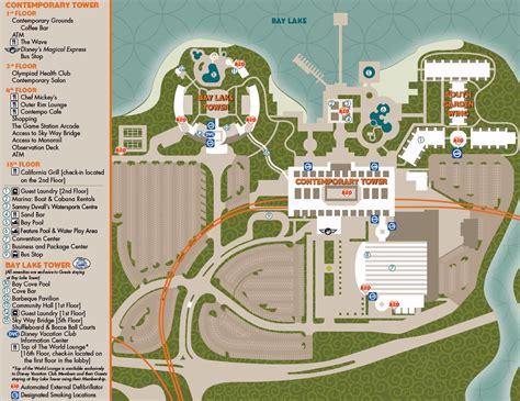 Resort Map Disney S Contemporary Resort Florida