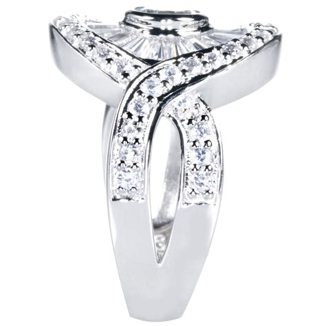 Diamonique By Tova 18ct Tw Entourage Ring Sterling Silver Qvc Uk