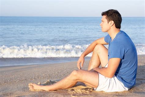 Man Sitting On Beach Royalty Free Stock Image Image 17443416
