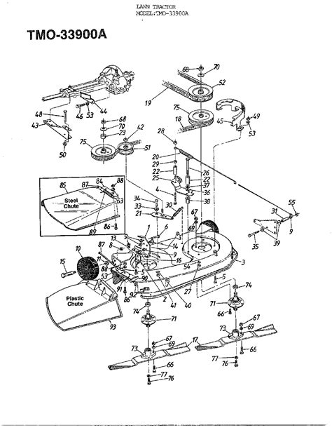 11hp 32 Riding Mower Diagram And Parts List For Model 33900a Mtd Parts