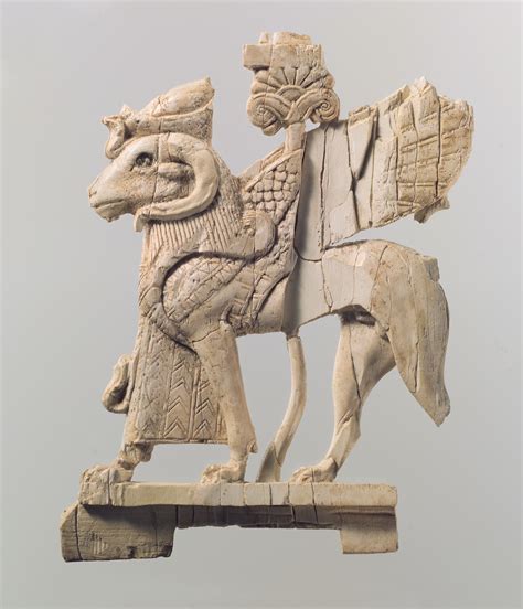 Openwork Furniture Plaque With Ram Headed Sphinx Assyrian Neo