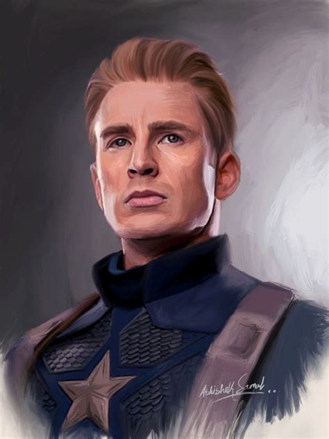 Digital Painting Of Captain America From Avengers Endgame Abhishek