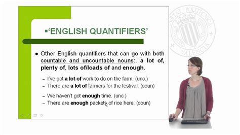 Countable Uncountable Nouns And Quantifiers Upv Youtube
