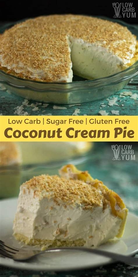 This pie is awesome, especially for dieters and diabetics. SUGAR FREE COCONUT CREAM PIE - GLUTEN FREE - A low carb pie perfect to serve on holidays. This ...