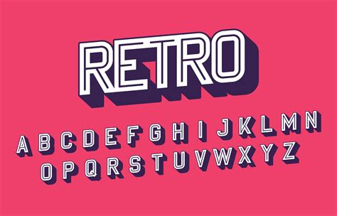 Stylized Retro Font Alphabet Fonts Alphabet Retro Font Retro Typography
