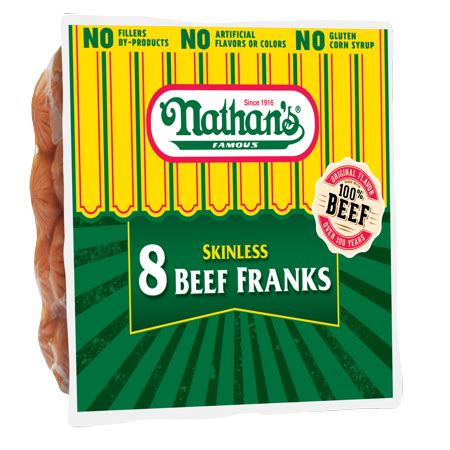 Nathan S Famous Skinless Beef Franks Oz Count Walmart Com
