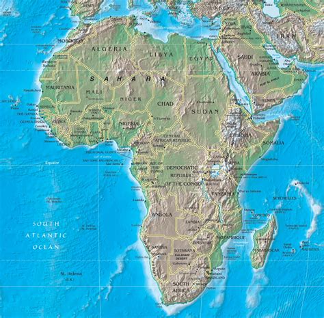 Physical Africa Map Africa • Mappery