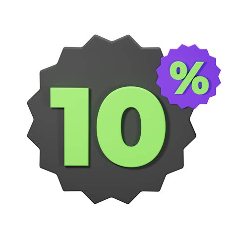 3d Icon Label 10 Percentage Discount 23405112 Png
