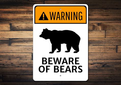 Bear Warning Sign Beware Of Bears Sign Bear Lover T Bear Etsy Uk