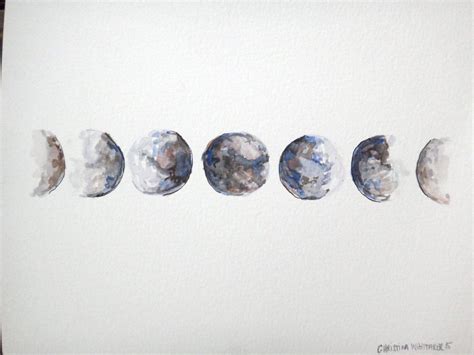 Moon Phase Watercolor Etsy Moon Phases Watercolor Watercolor