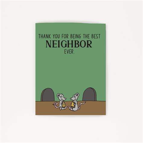 The Best Neighbor Ever Thank You Greeting Card For Neighbors Good