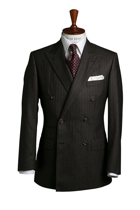 Chocolate Brown Pinstripe Wool Suit Oscar Hunt Tailors Uip Made To Measure Suits Brown
