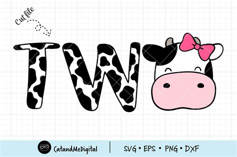 Cow Two Birthday Svg Graphic By Catandme Creative Fabrica