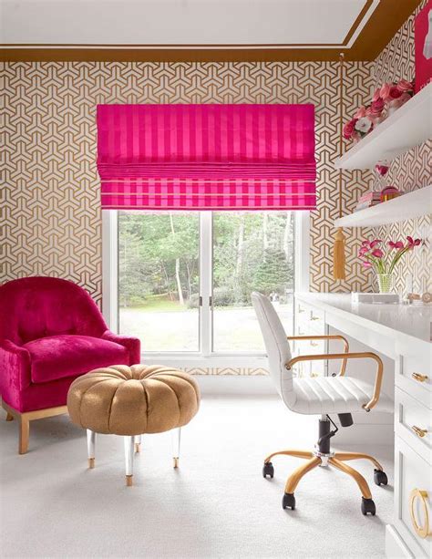 White Pink And Gold Home Office Colors Contemporary Denlibraryoffice